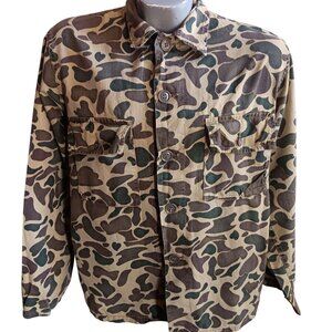 Large Vintage Hunting Shirt Apparel Camouflage Coast To Coast 1970's Camo
